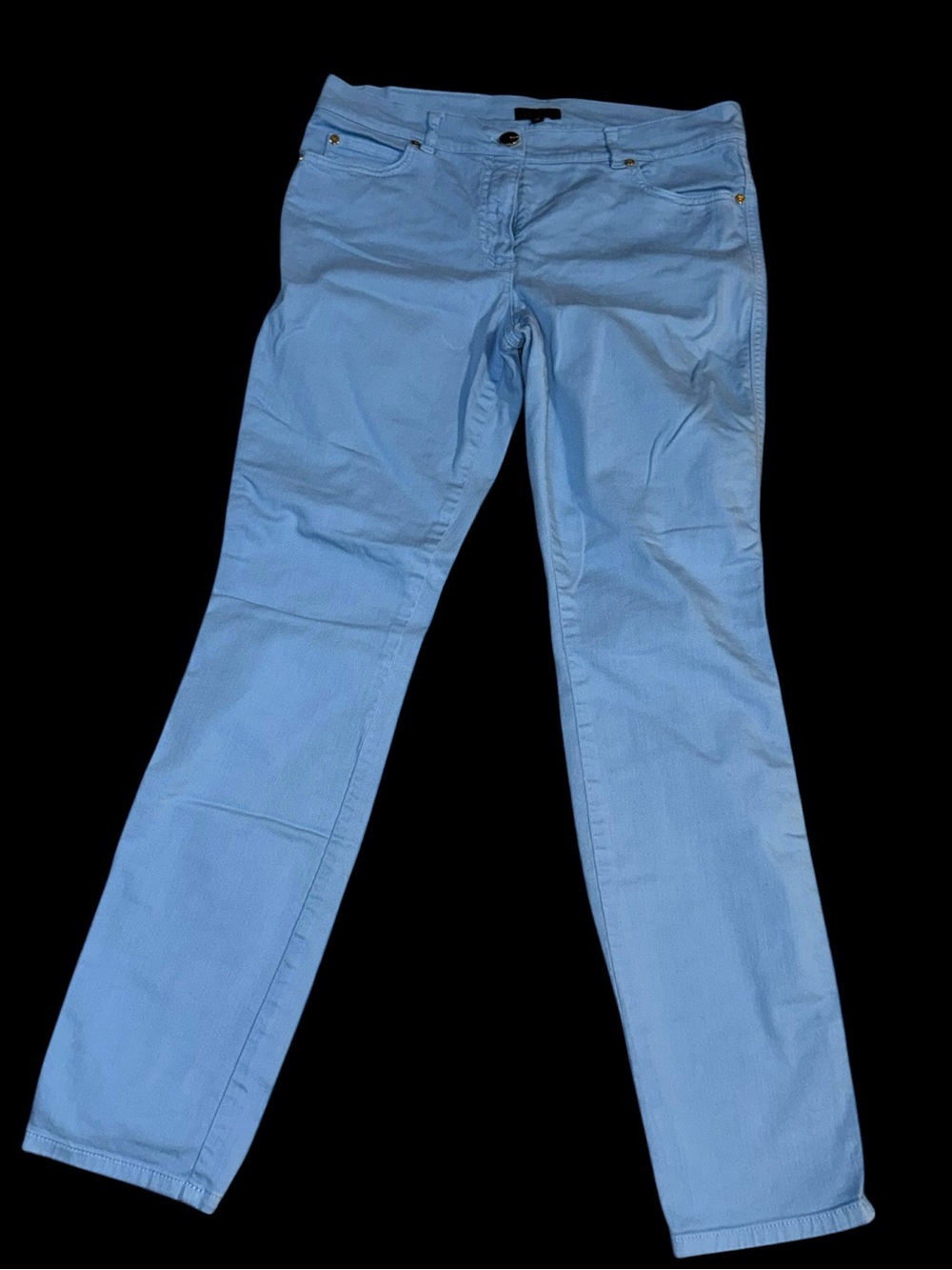 ESCADA Womens Jeans Size 38 US 8 Light Blue Straight Leg Designer Denim Pants
